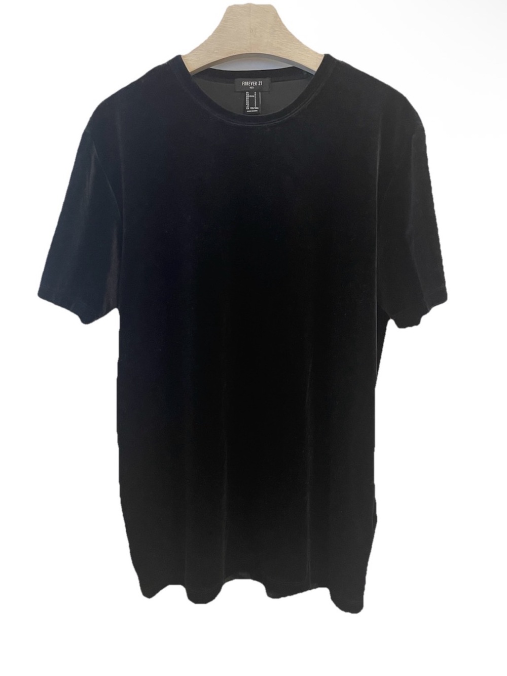 Forever 21 Shirt Tee Velvet Black Small Gothcore Stretch Whimsigoth Gothic
